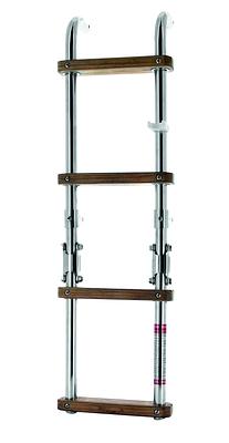 Folding ladder with teak steps thumbnail 1