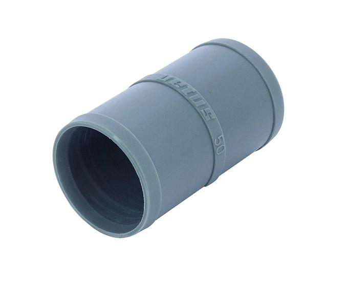 Plastic hose connection, straight, 50mm diameter