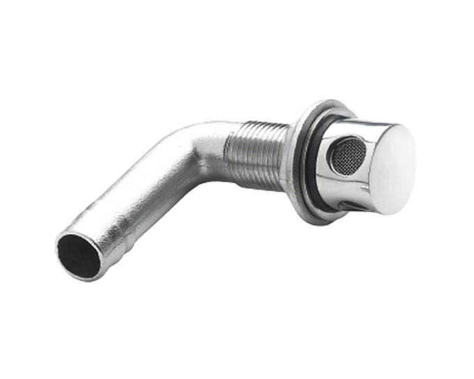 Air-vent nipple S/S 316 for hose Ø 16 mm angled