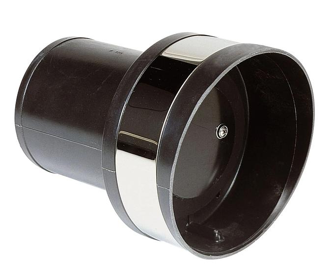 VETUS plastic transom exhaust connection with check valve, 152mm