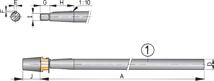 Stainless steel shaft 25 mm, length 1000 mm
