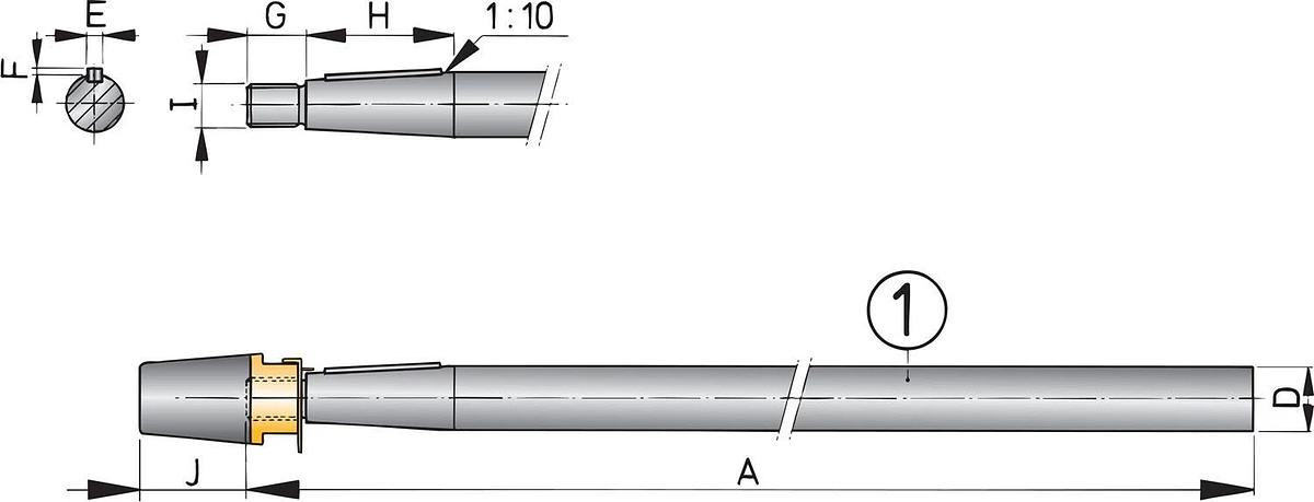 VETUS propeller shaft, duplex stainless steel, 35 mm, length 2000 mm