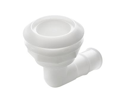 Thru-hull, 90 degree angled with high flange, Delrin, for hose Ø 25 mm (1") thumbnail 1