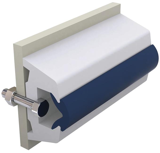 Vinyl rubbing strake, white, TRAP 55 x 34 mm