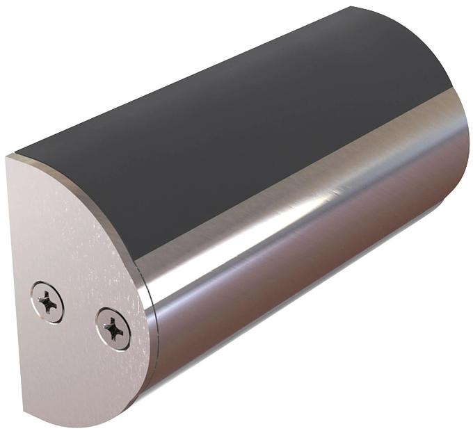 Set of 2 stainless steel end pieces for rubbing strake type TRAP5S