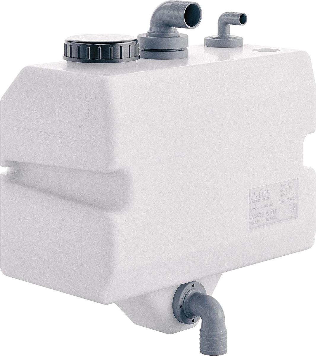 Bulkhead mounted waste water tank, 25lt, horizontal version