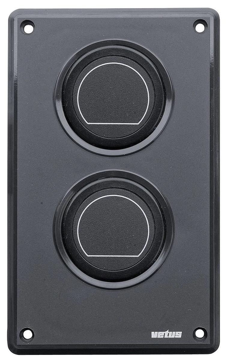VETUS extension panel for 2 instruments with cut-out diameter of 52mm