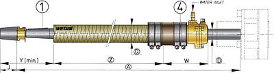 Polyester stern tube, length 1000mm. (Includes cutless bearing, diameter 25mm). thumbnail 1