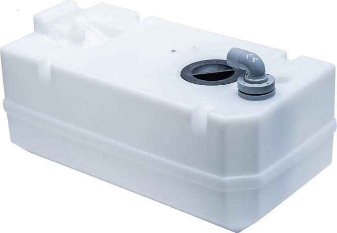 Rigid waste water tank, 60lt, including connections