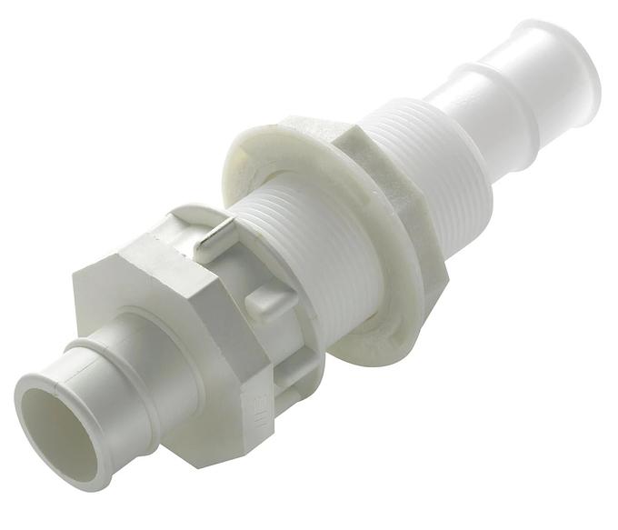 Bulkhead connector, Delrin, for hose Ø 19 mm (3/4")