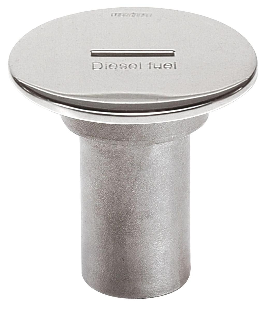 Stainless steel filler cap for hose Ø 38 mm, cover Ø 87 mm