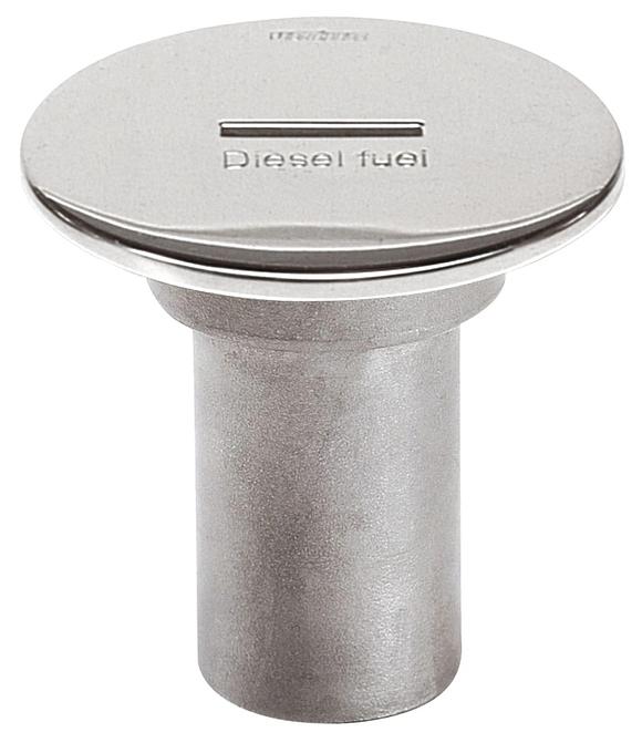 Stainless steel filler cap for hose Ø 38 mm, cover Ø 87 mm