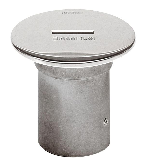 Stainless steel filler cap for hose Ø 51 mm, cover Ø 93 mm
