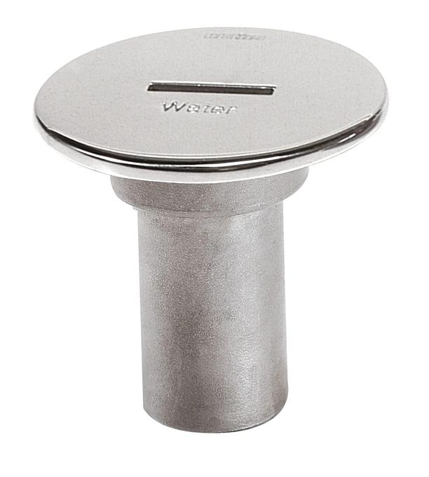 Stainless steel filler cap "WATER" for hose Ø 38 mm, cover Ø 87 mm