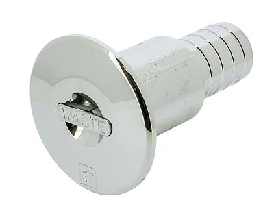 chrome deck plate for waste water extraction, for 38 mm san. Hose thumbnail 1