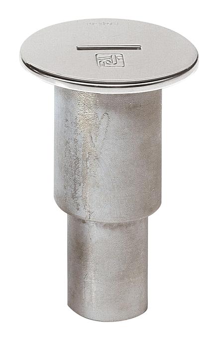 Stainless steel deck plate for waste water extr. for 38 mm san. Hose