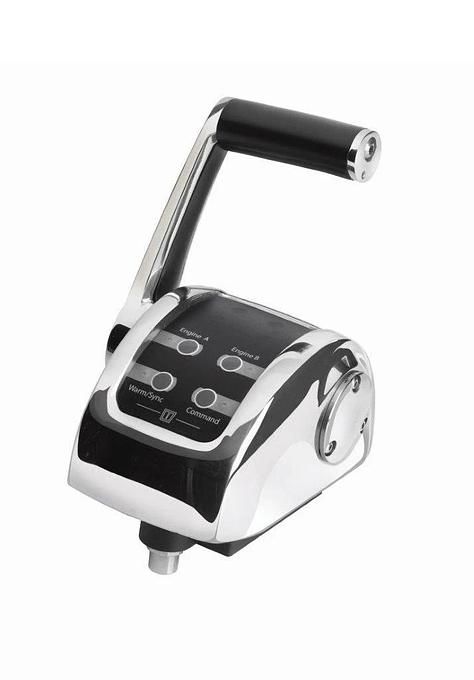 Control lever (left hand), stainless steel, for 1 engine
