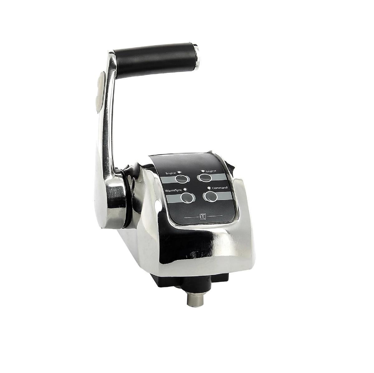 Control lever, stainless steel, for 1 engine, with trim control
