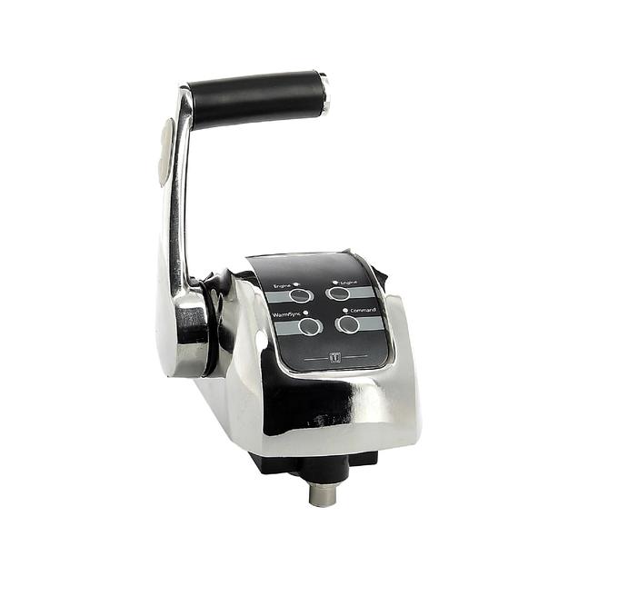 Control lever, stainless steel, for 1 engine, with trim control
