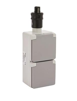 Quick-Connect - Schuko wall socket 16A, grey IP55, wall mounted thumbnail 1