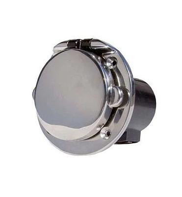 Shore power wall inlet 16A, polished IP56, flush-mounted, stainless steel AISI 316 thumbnail 1