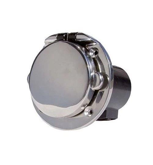 Shore power wall inlet 16A, polished IP56, flush-mounted, stainless steel AISI 316