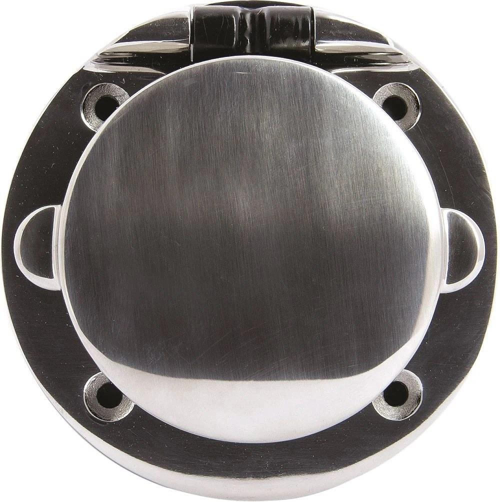 Schuko wall socket 16A, polished steel