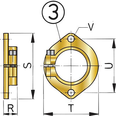 VETUS mounting flange for bronze stern tube, 25mm thumbnail 1