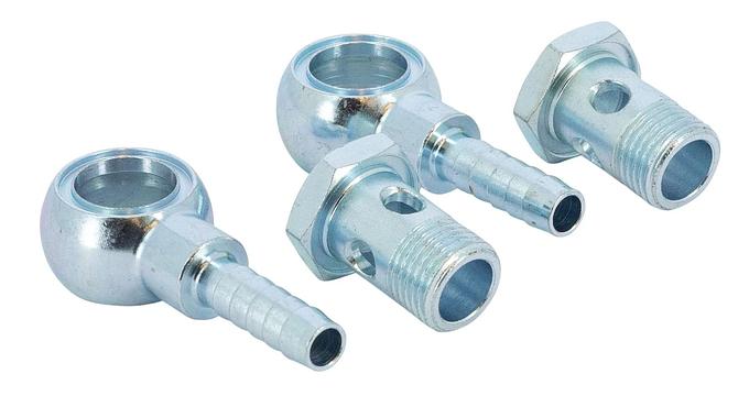 Connection set for single fuel filter, 8mm-diameter hose, angled