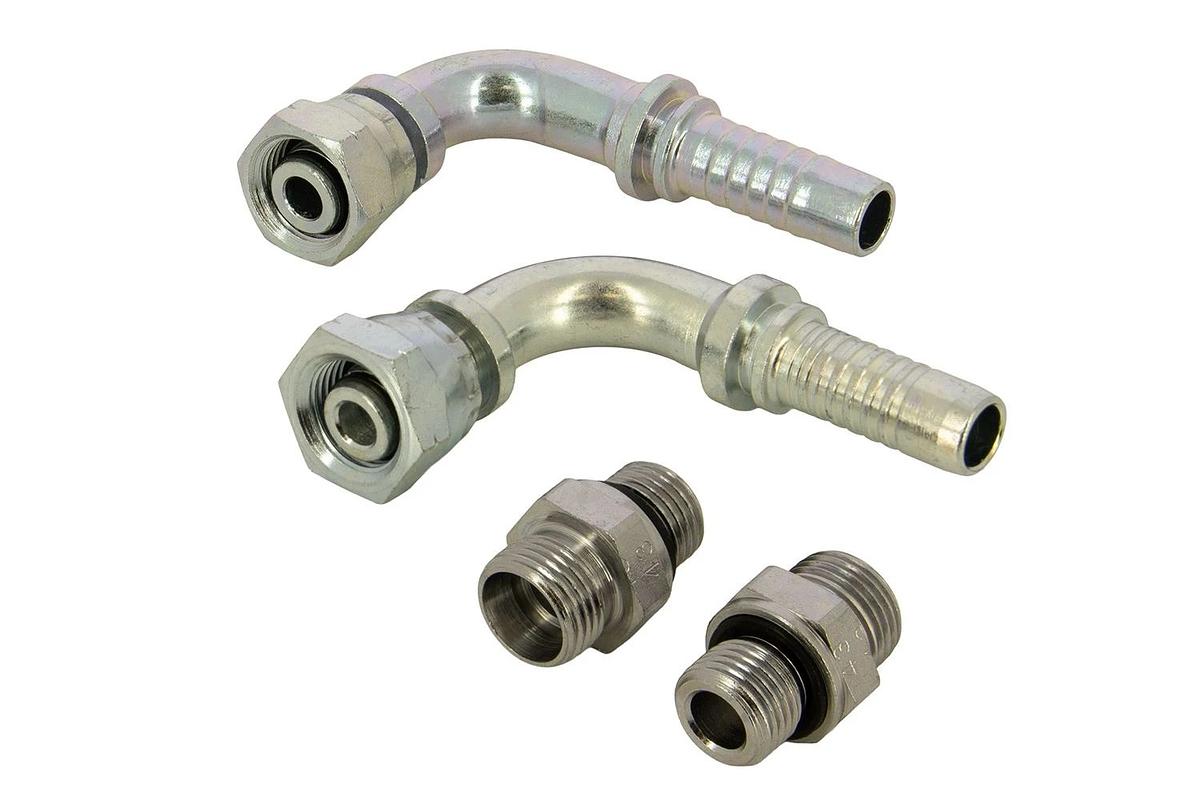 Connection set for single fuel filter, 13mm-diameter hose, angled