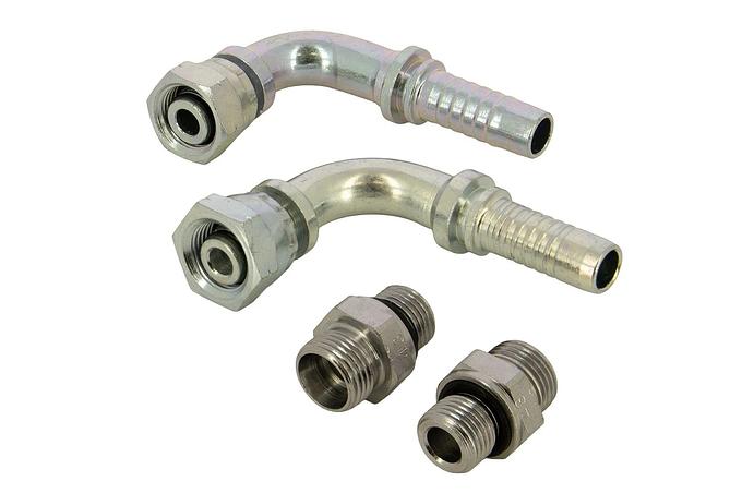 Connection set for single fuel filter, 13mm-diameter hose, angled