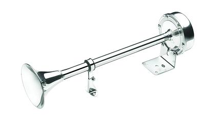 Single trumpet horn, 24 V, stainless steel, high pitch. thumbnail 1