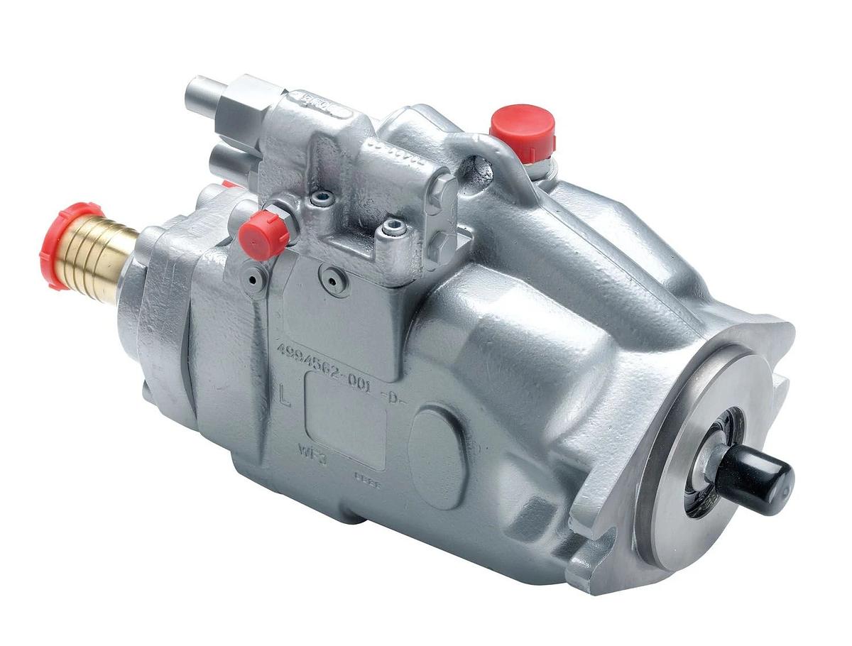 Variably adjustable piston pump, 62cm³, left handed, SAE-B flange, rear connection