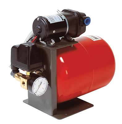 VETUS pressurized water system, 24V, 8lt tank, adjustable pressure switch and gauge thumbnail 1