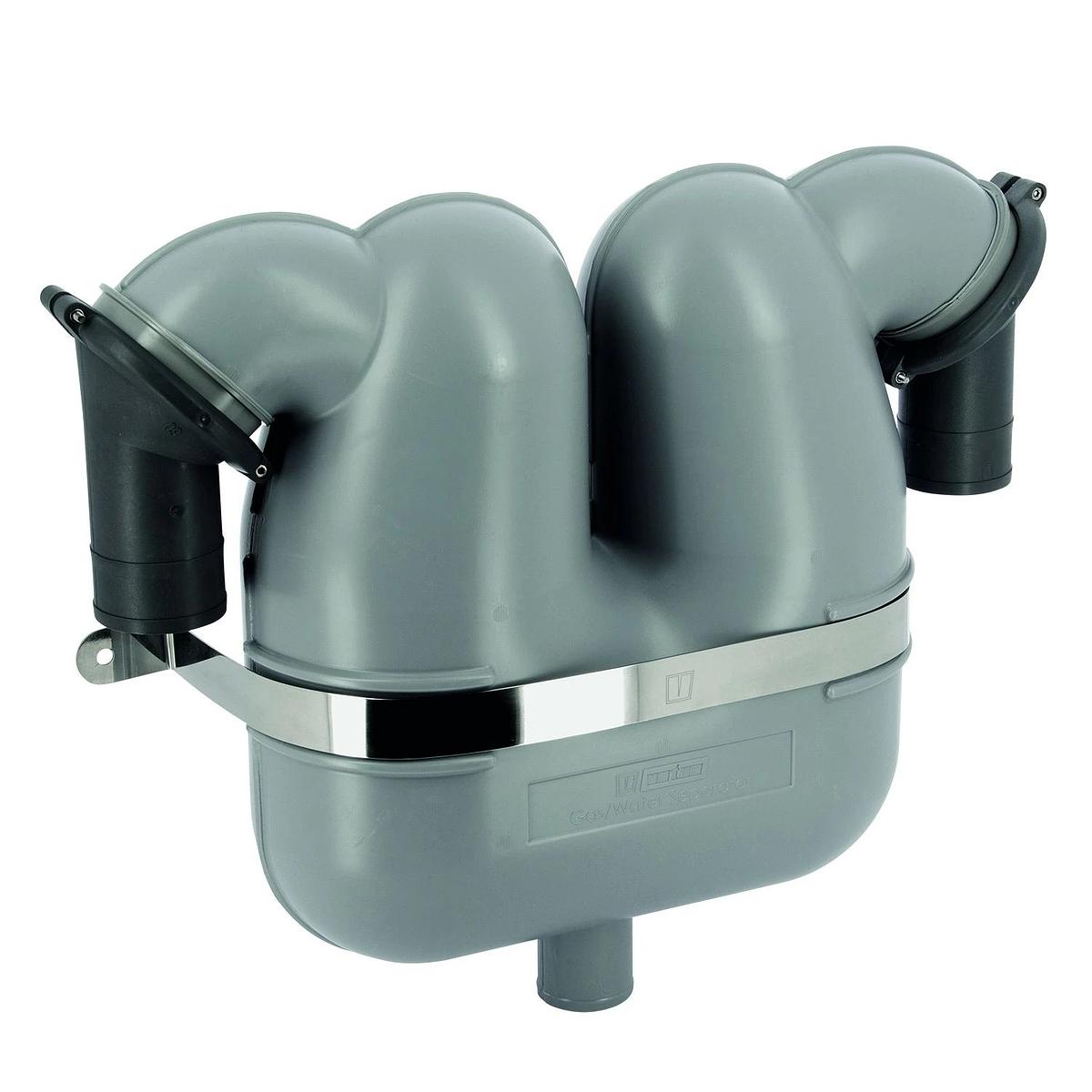 VETUS gas/water separator, 60mm rotating connections, 50mm drain