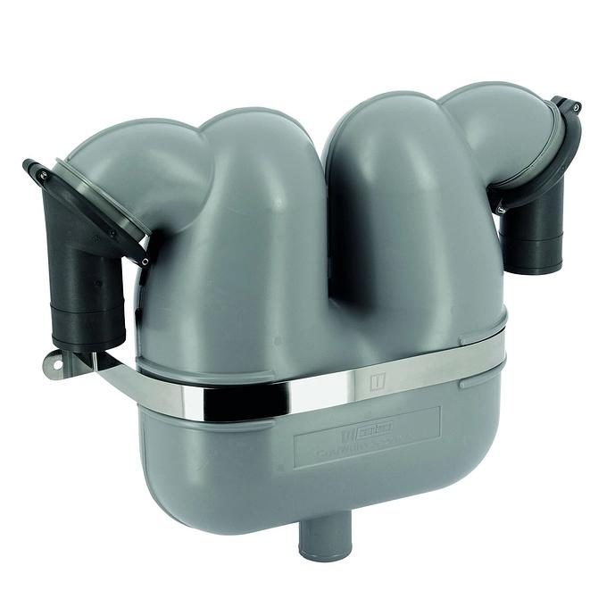 VETUS gas/water separator, 60mm rotating connections, 50mm drain