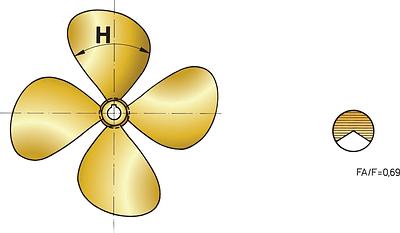 VETUS 4-bladed propeller P4E, 24" x 14", left-handed thumbnail 1