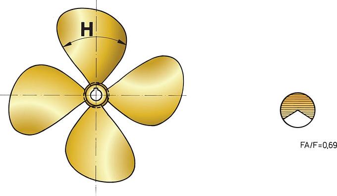 VETUS 4-bladed propeller P4E, 24" x 14", left-handed