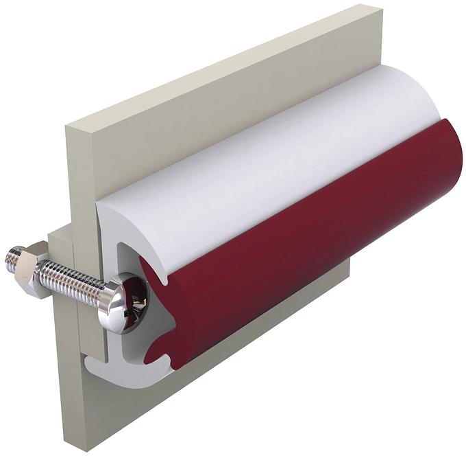 Vinyl rubbing strake, white, POLY 35 x 28 mm