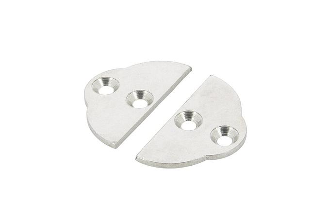 Set of 2 stainless steel end pieces for rubbing strake type POLY4S